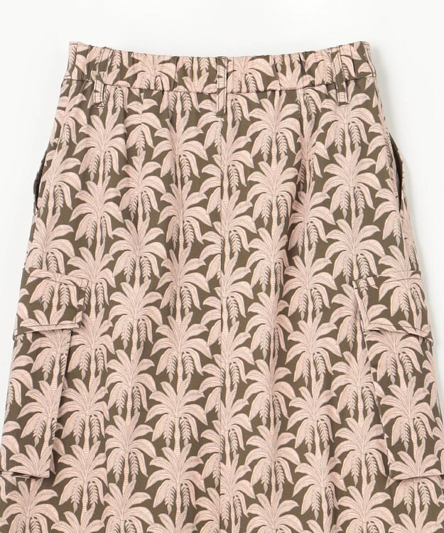 GRACE CONTINENTAL パームモチーフカーゴスカート カーキ