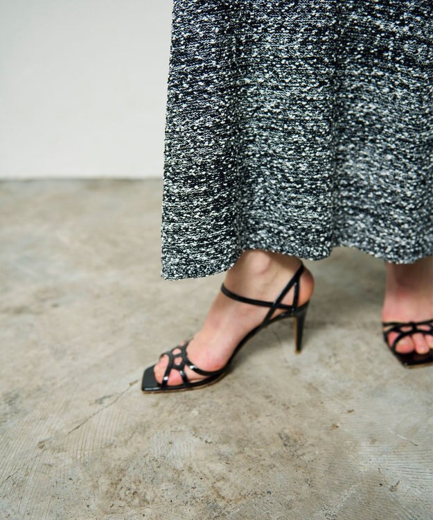 GRACE CONTINENTAL ネップツイードニットスカート ブラック