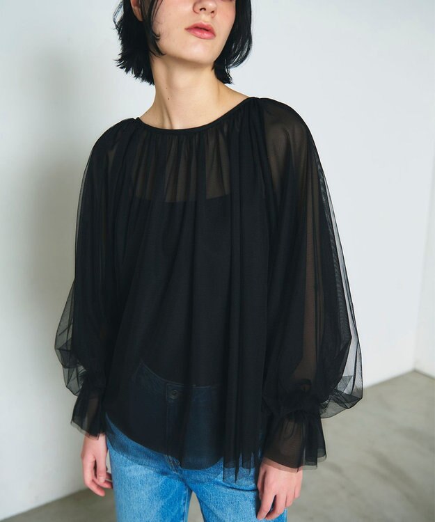 GRACE CONTINENTAL チュール2WAYトップ ブラック