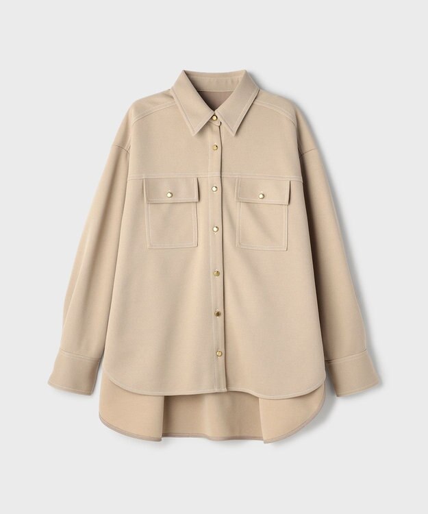 GRACE CONTINENTAL ジャージビッグシャツ ベージュ