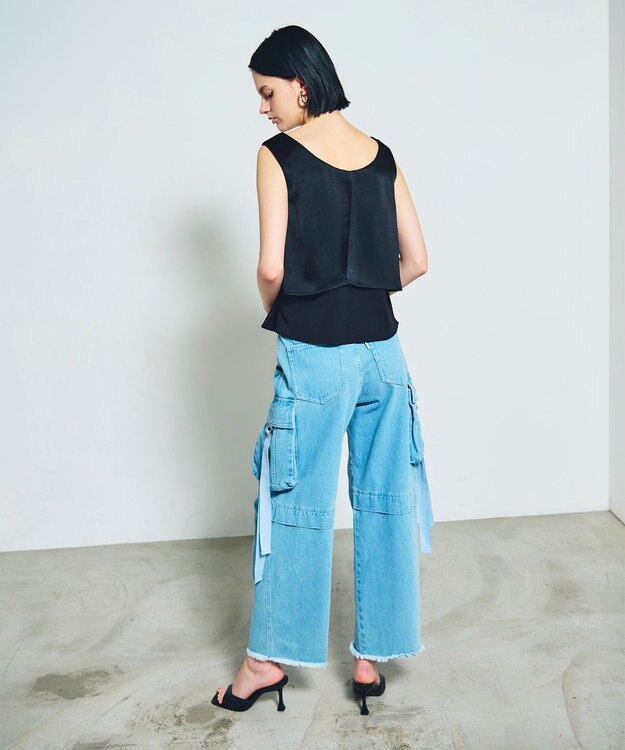 GRACE CONTINENTAL コクーンデニムカーゴパンツ ブルー