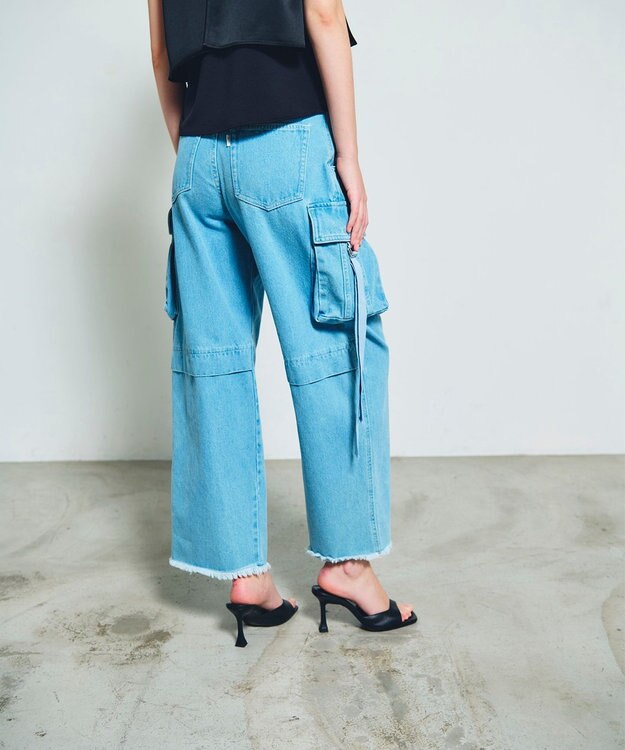 GRACE CONTINENTAL コクーンデニムカーゴパンツ ブルー