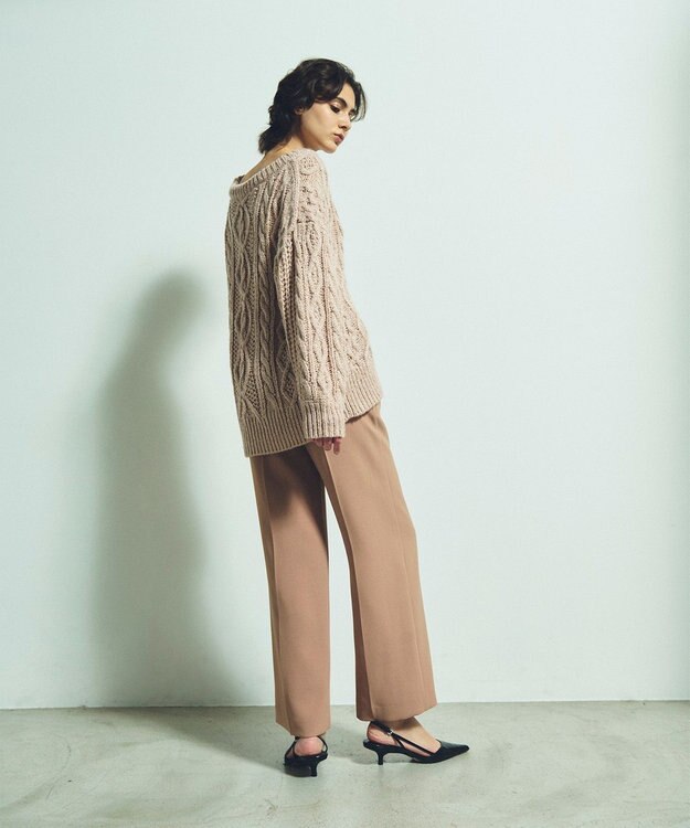 GRACE CONTINENTAL スパングルケーブルニット ピンク