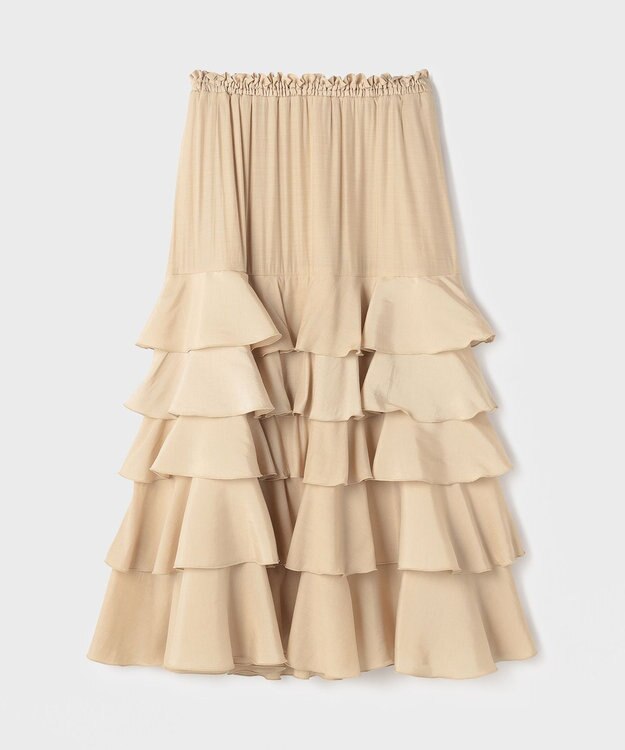 GRACE CONTINENTAL ティアードフリルスカート ベージュ