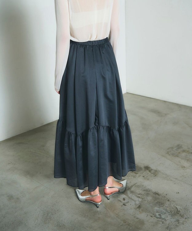 GRACE CONTINENTAL ティアードボリュームスカート グレー