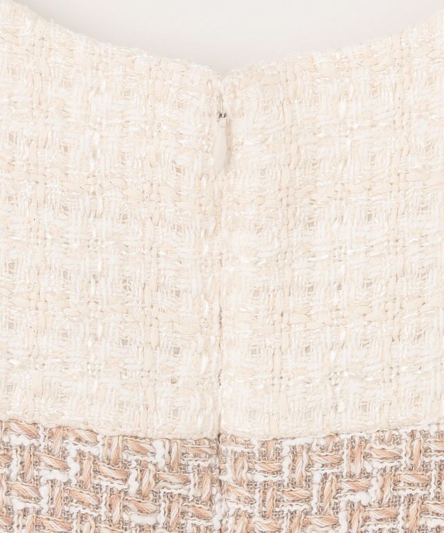 GRACE CONTINENTAL ツイードコンビミニワンピース ベージュ