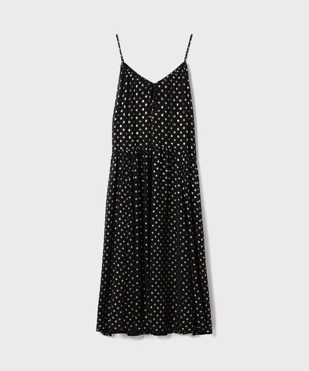 GRACE CONTINENTAL フォイルドットキャミワンピース ブラック