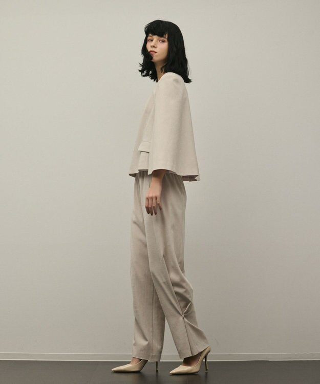 GRACE CONTINENTAL トリアセケープスリーブジャケット ベージュ