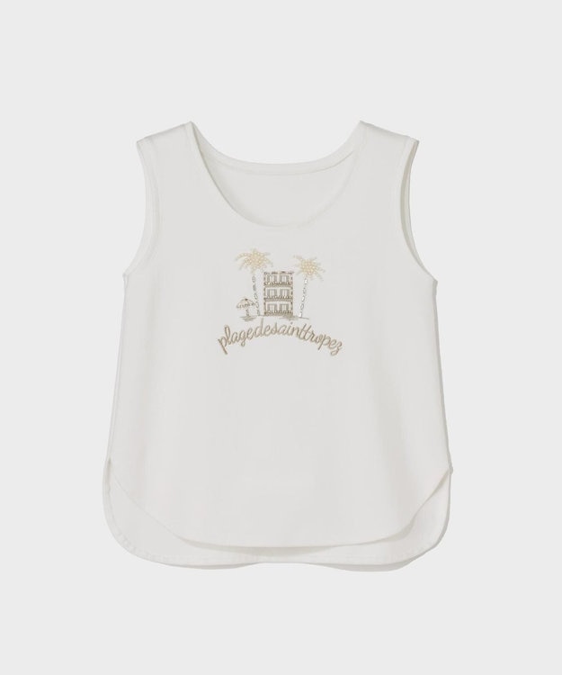 GRACE CONTINENTAL ビジューモチーフノースリーブ ホワイト