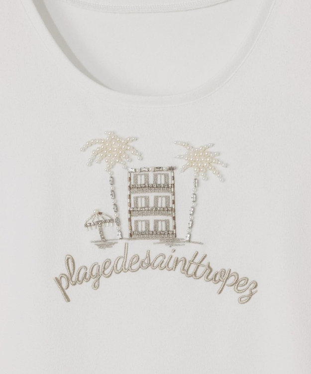 GRACE CONTINENTAL ビジューモチーフノースリーブ ホワイト