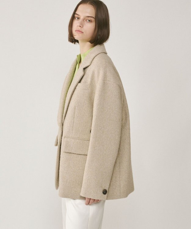 GRACE CONTINENTAL ヘリンボーンツイードジャケット ベージュ