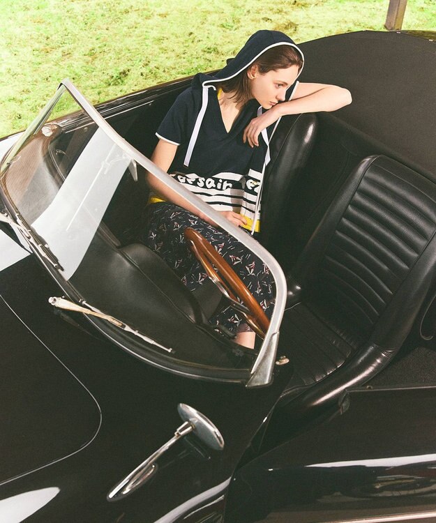 GRACE CONTINENTAL パイルポンチョフーディ ネイビー