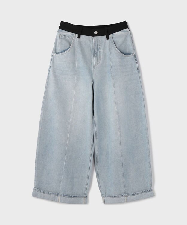 GRACE CONTINENTAL クロップトバレルパンツ サックス