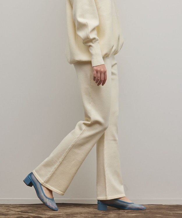 GRACE CONTINENTAL スウェットライクニットパンツ ホワイト