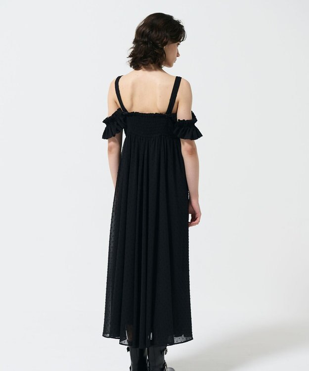 GRACE CONTINENTAL ドットジャガードノースリーブワンピース ブラック