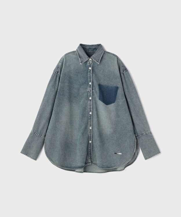 GRACE CONTINENTAL デニム2WAYシャツ ブルー