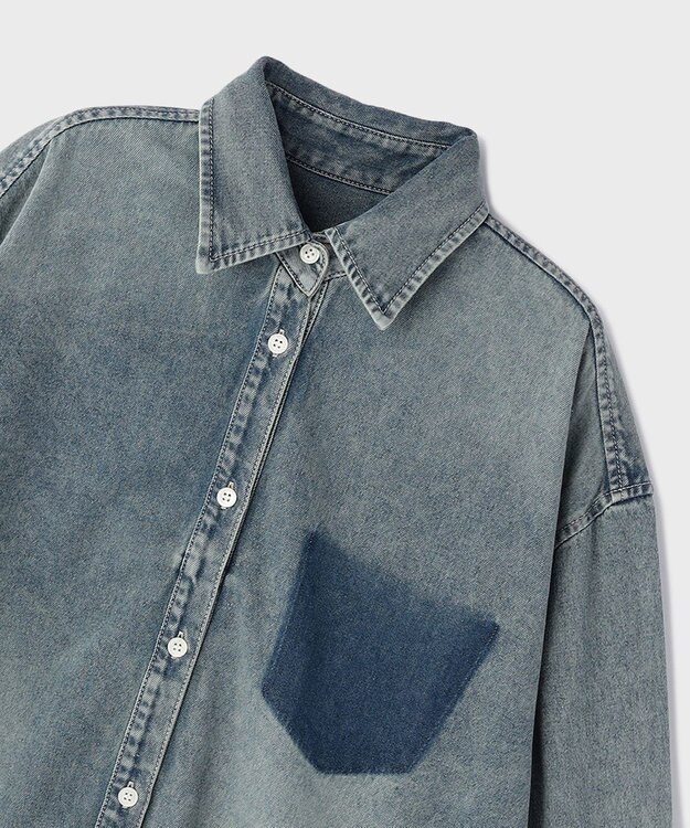 GRACE CONTINENTAL デニム2WAYシャツ ブルー