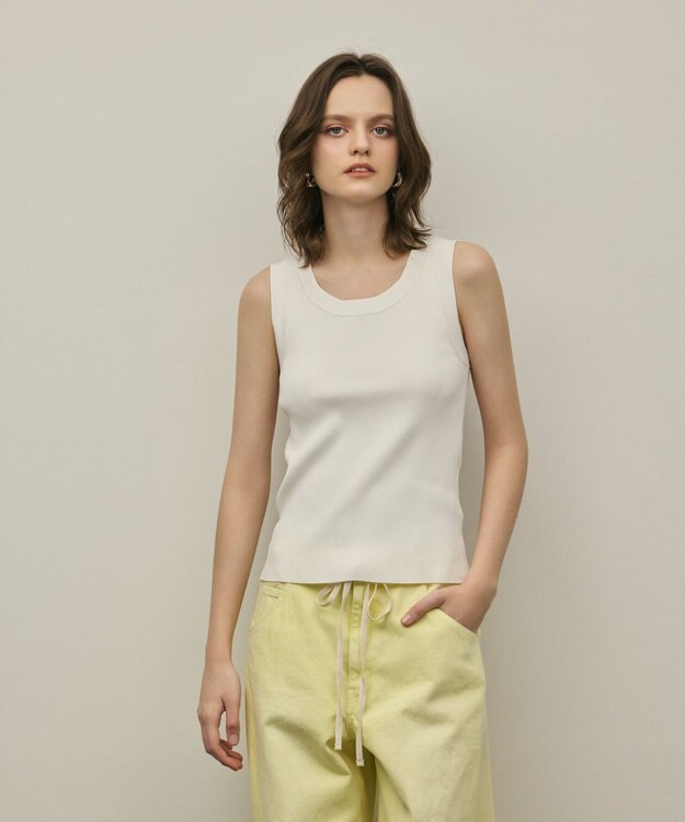 GRACE CONTINENTAL リブニットタンクトップ ホワイト