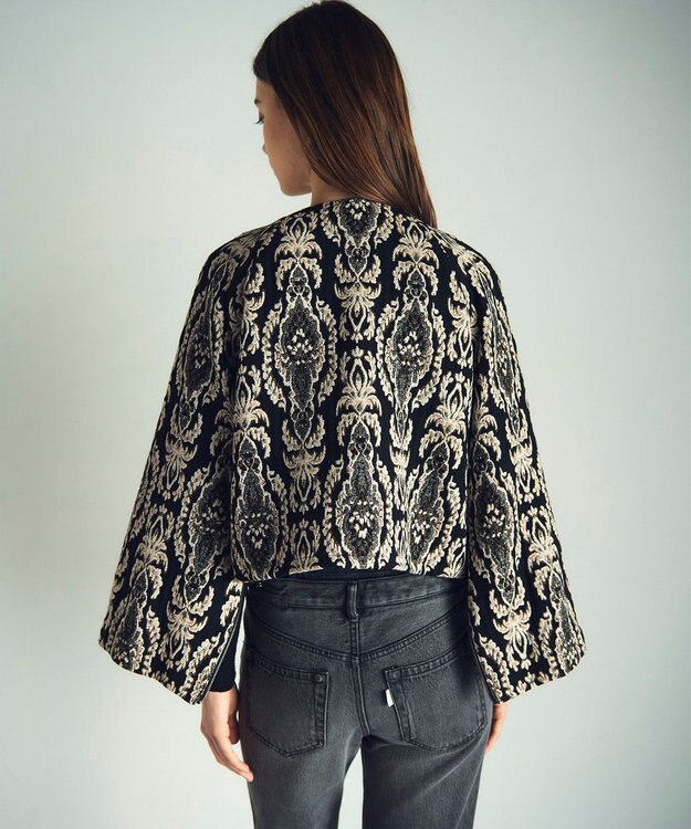 GRACE CONTINENTAL オーナメントジャガードジャケット ブラック