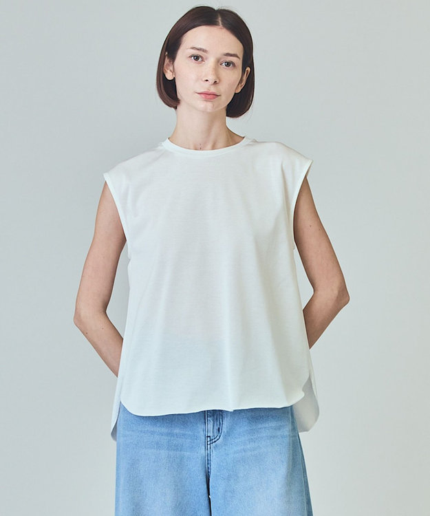 GRACE CONTINENTAL バックロゴ刺繍ノースリーブ ホワイト