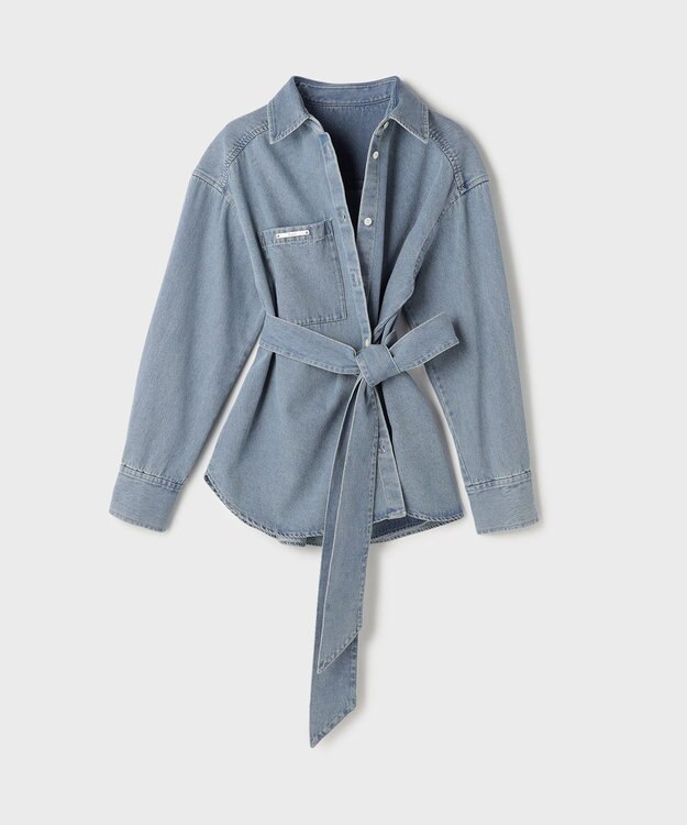 GRACE CONTINENTAL デニムボウタイシャツ ブルー