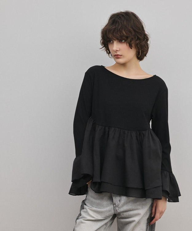 GRACE CONTINENTAL フレアカットトップ ブラック