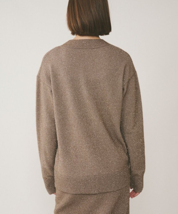 GRACE CONTINENTAL フィルムヤーンニットカーディガン ベージュ