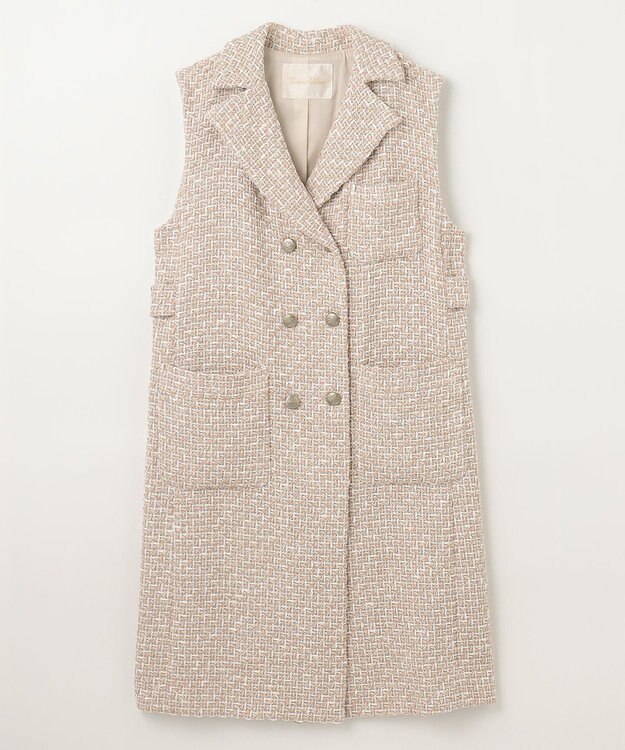 GRACE CONTINENTAL ツイードジレワンピース ベージュ