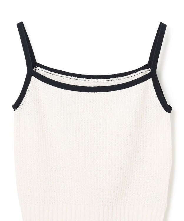 GRACE CONTINENTAL バイカラーニットノースリーブ ホワイト