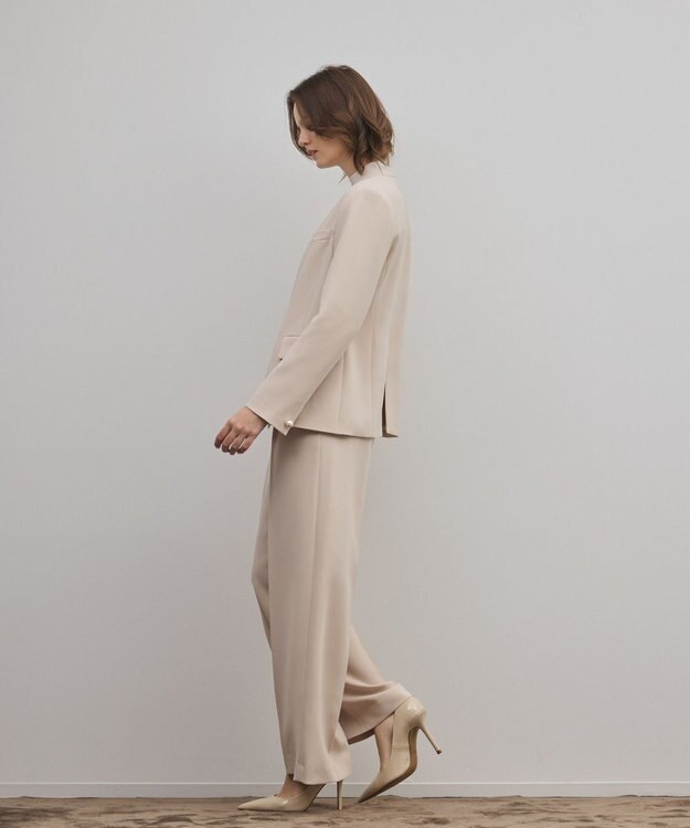 GRACE CONTINENTAL トリアセノーカラージャケット ベージュ