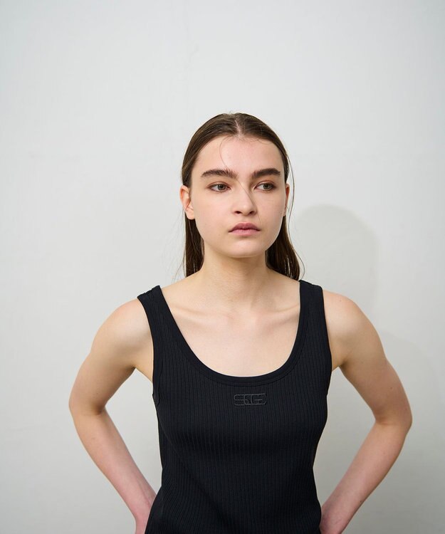 GRACE CONTINENTAL リブタンクトップ ブラック