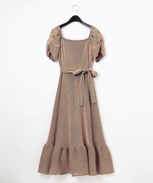 GRACE CONTINENTAL シアーリップルカットワンピース マルチ