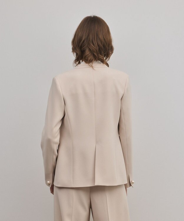 GRACE CONTINENTAL トリアセノーカラージャケット ベージュ