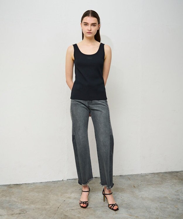 GRACE CONTINENTAL リブタンクトップ ブラック