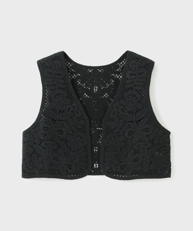 GRACE CONTINENTAL メッシュembジレ ブラック