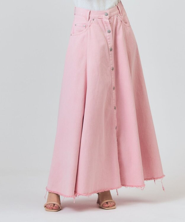 GRACE CONTINENTAL サーキュラーデニムスカート ピンク