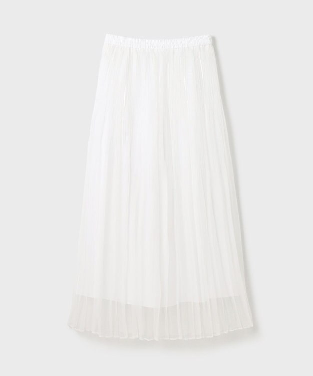 GRACE CONTINENTAL オーガンスパンコールスカート ホワイト