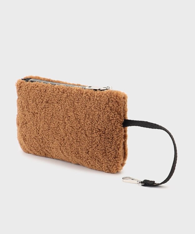 GRACE CONTINENTAL LA フェイクボアバッグ キャメル