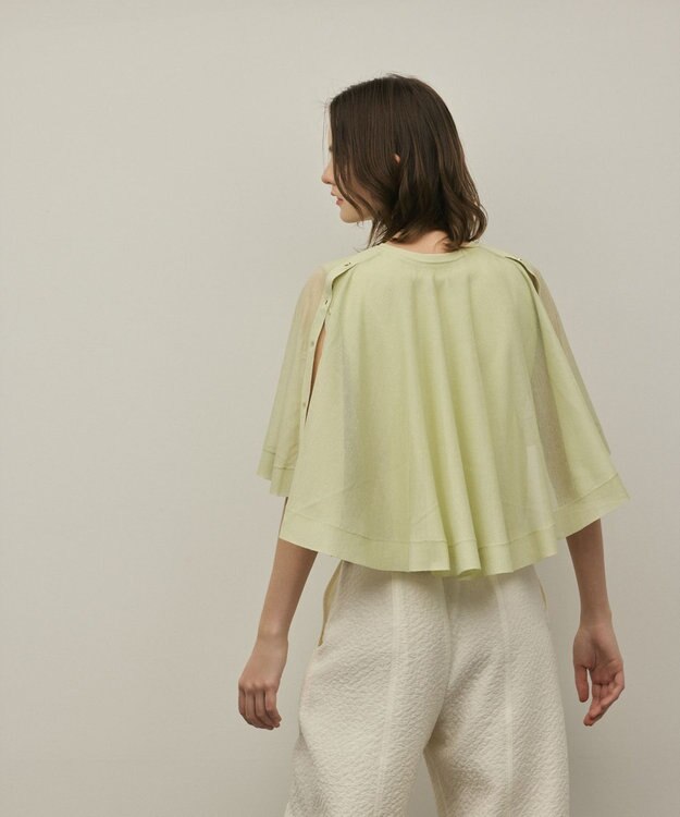 GRACE CONTINENTAL シアーケープニットカーディガン ライトグリーン