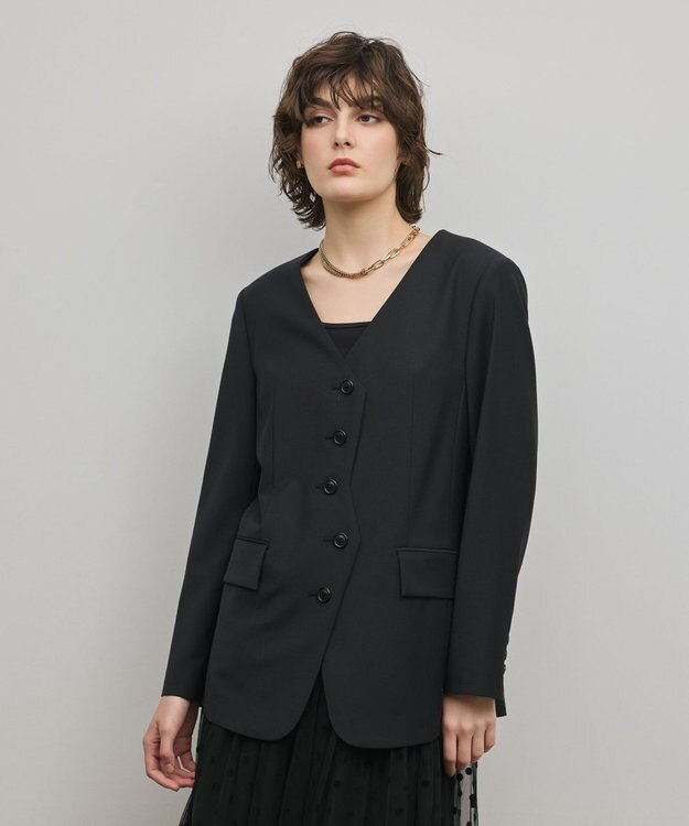 GRACE CONTINENTAL デザインフロントジャケット ブラック