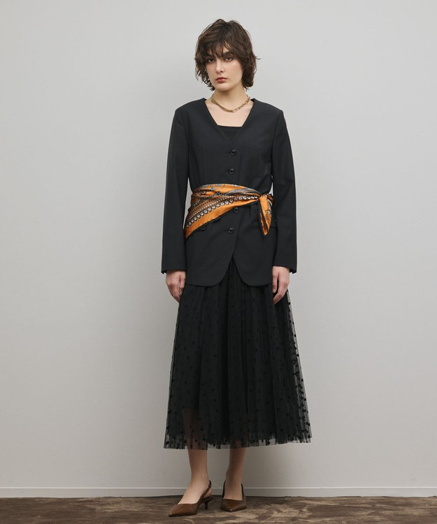 GRACE CONTINENTAL デザインフロントジャケット ブラック