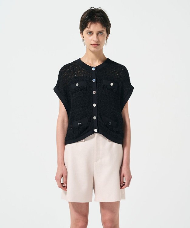 GRACE CONTINENTAL ショートニットベスト ブラック