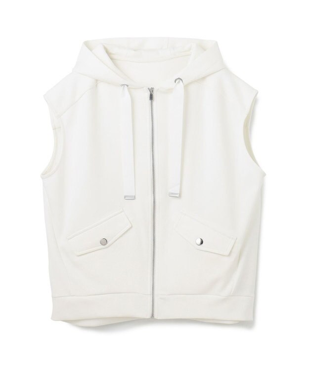 GRACE CONTINENTAL フードノースリーブ トップ ホワイト