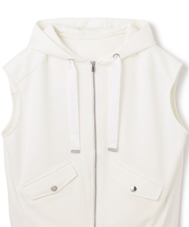 GRACE CONTINENTAL フードノースリーブ トップ ホワイト