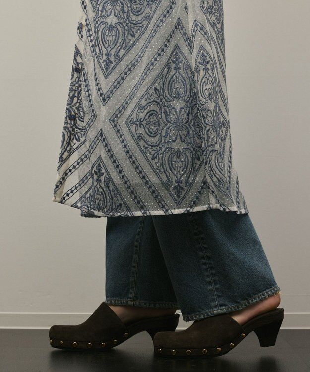 GRACE CONTINENTAL 刺繍ジレワンピース ブルー