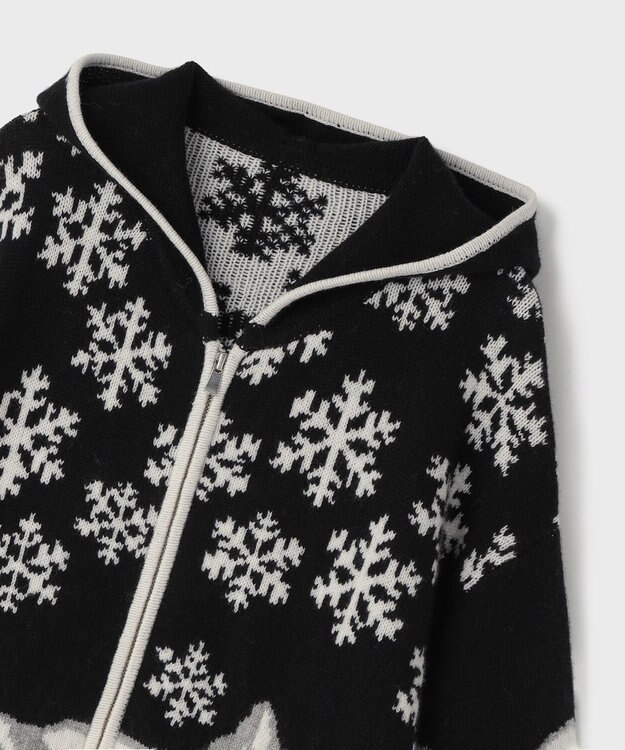 GRACE CONTINENTAL スノージャガードニットフーディ ブラック