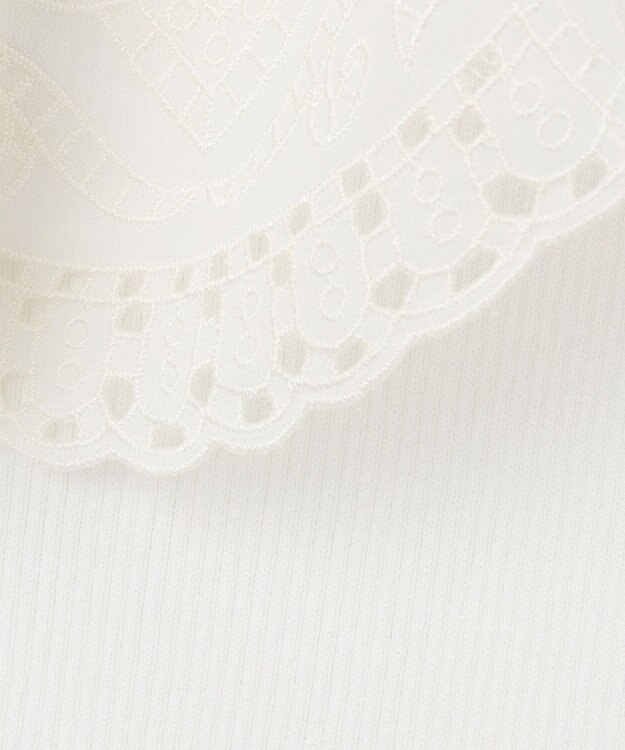 GRACE CONTINENTAL カットワークリブニットトップ ホワイト