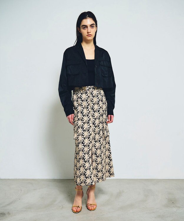 GRACE CONTINENTAL クロップドミリタリージャケット ブラック