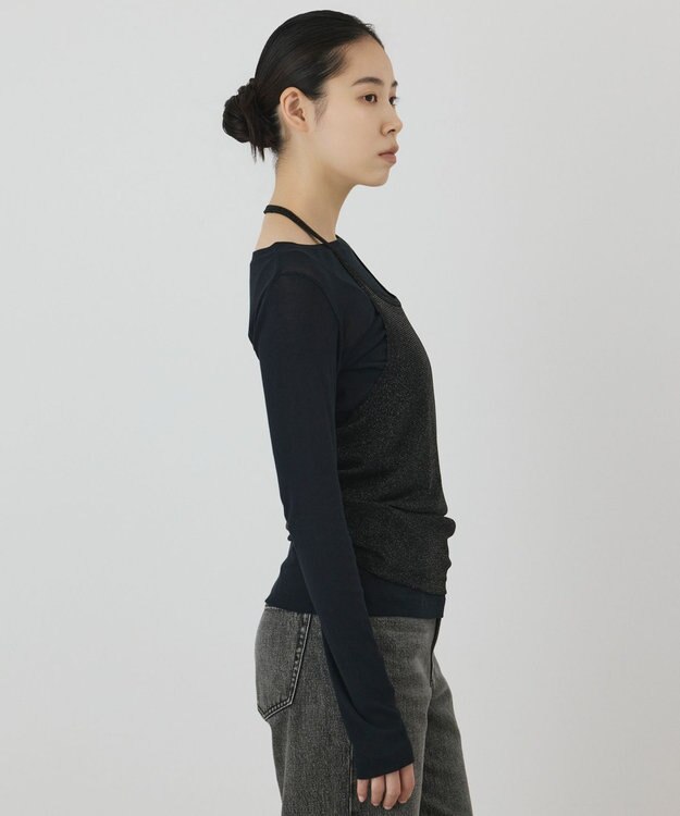 GRACE CONTINENTAL シアーレイヤードカットトップ ブラック