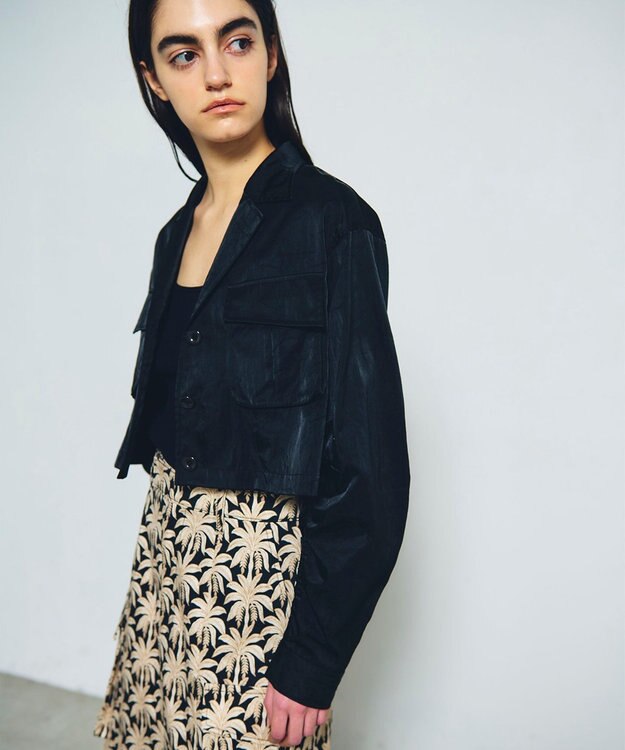 GRACE CONTINENTAL クロップドミリタリージャケット ブラック